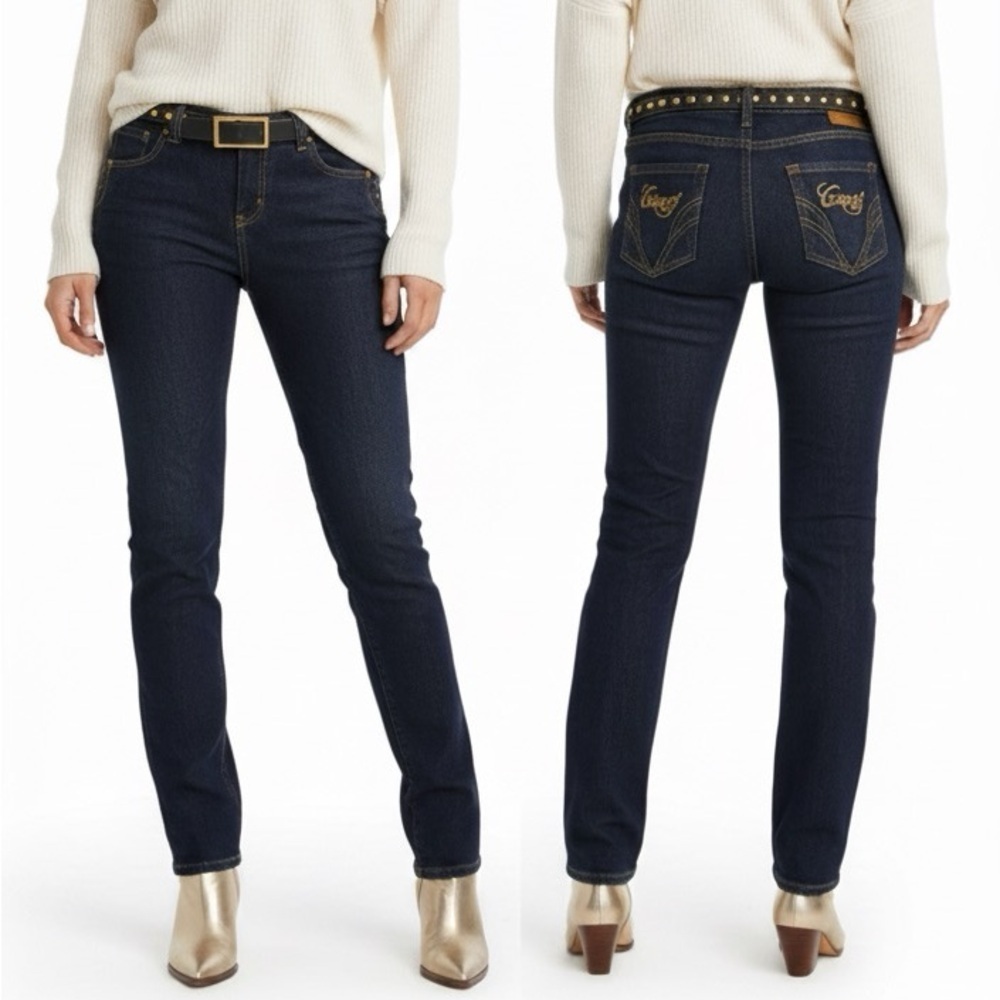 Coogi Dark Wash Studded Belt Jeans